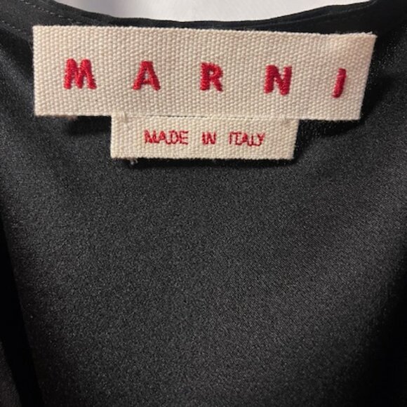 MARNI Silk Sleeveless Blouse with Ribbed Ruffle Detail IT 44 (US 8) - Picture 3 of 11